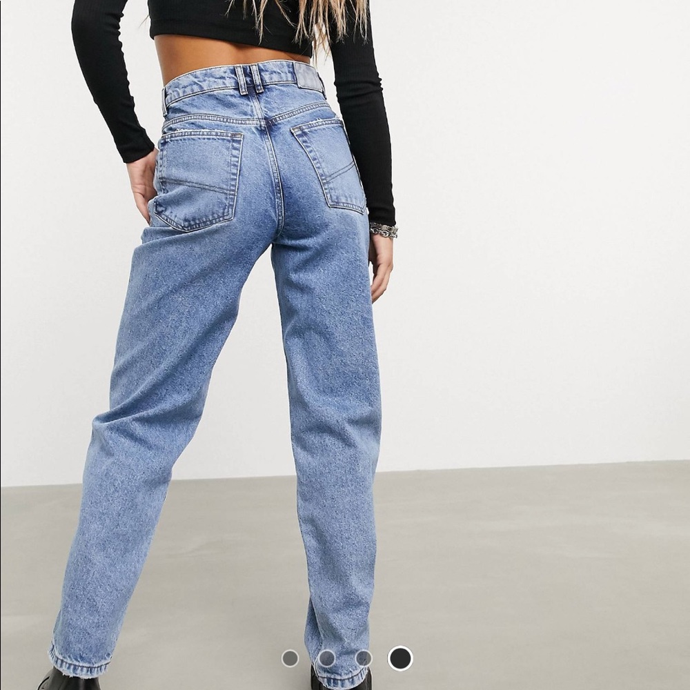 ASOS collusion dad jeans in heavy vintage wash